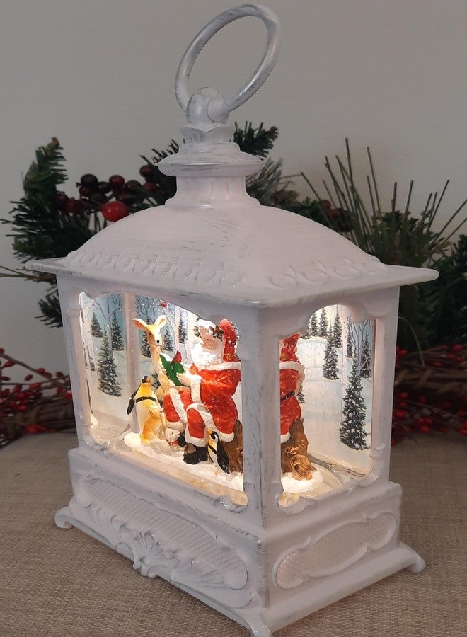 فانوس مائي مضيء من جيرسون إنترناشونال، مقاس 9 بوصات، على شكل كرة ثلجية مع بريق متلألئ متواصل - سانتا مع أصدقاء الحيوانات - Image 3